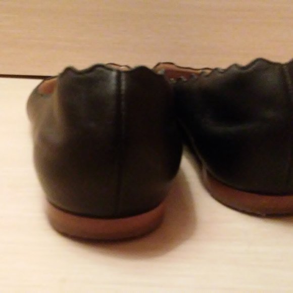 Chloe Lauren Scalloped Black Ballet Flat size 38 - Picture 6 of 7
